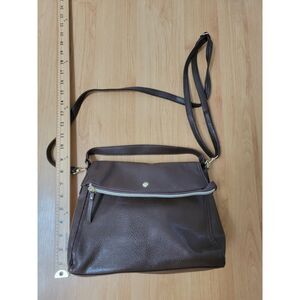Chocolate Brown Faux Leather Crossbody Shoulder Bag Convertible Flap Purse